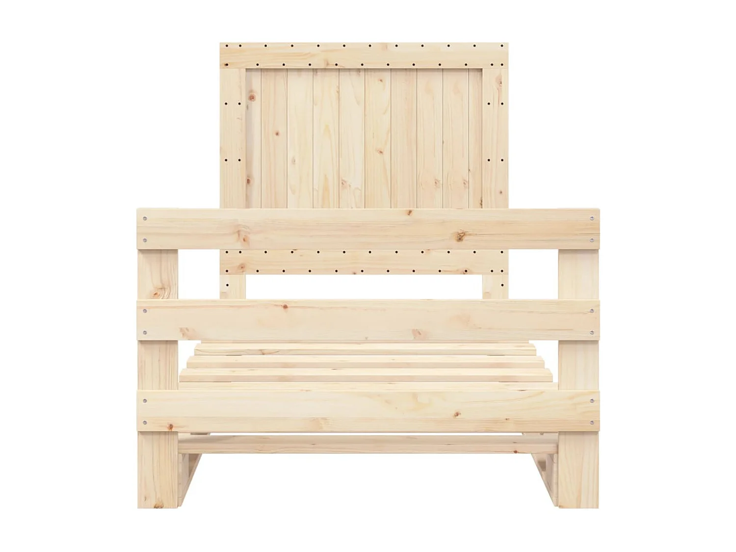 Lit simple et tête de lit 100x200 cm bois de pin massif FR38494