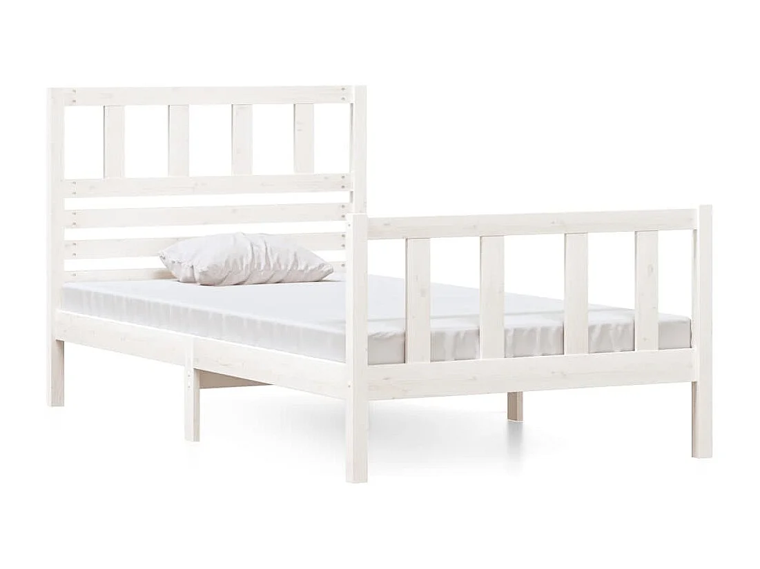 Lit simple Blanc 90x190 cm Simple Bois massif FR16970