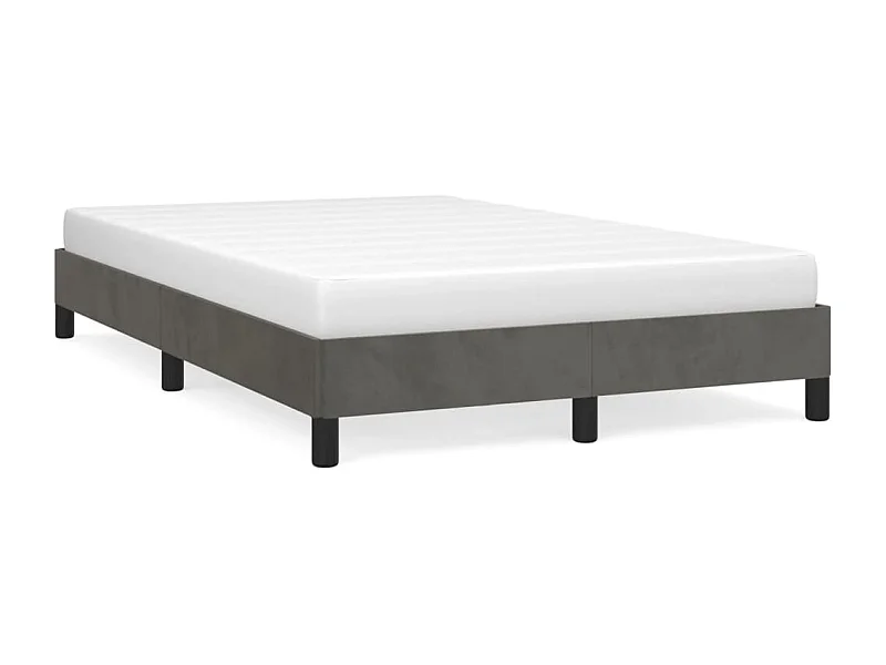 Lit double gris foncé 120x190 cm velours FR14637