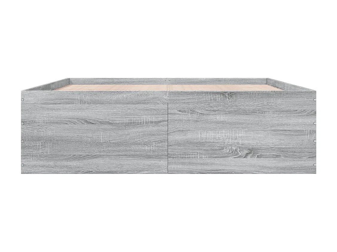 Lit double sonoma gris 150x200 cm bois d'ingénierie FR32585