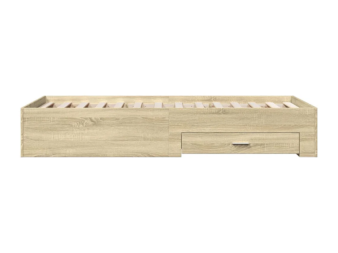 Bedframe met lades bewerkt hout sonoma eikenkleurig 90x200 cm BE350295