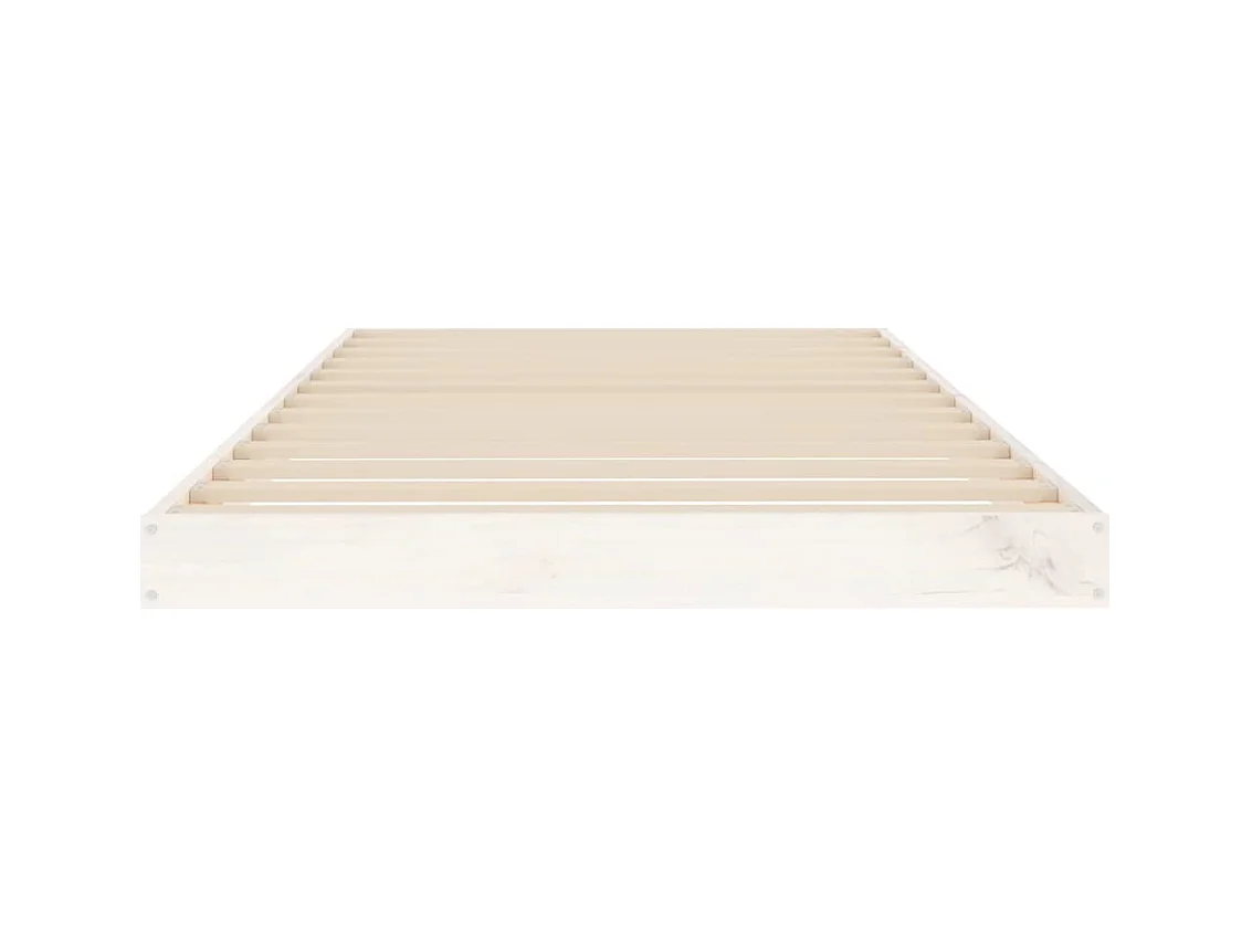 Lit simple blanc 90x190 cm simple bois massif de pin FR52909