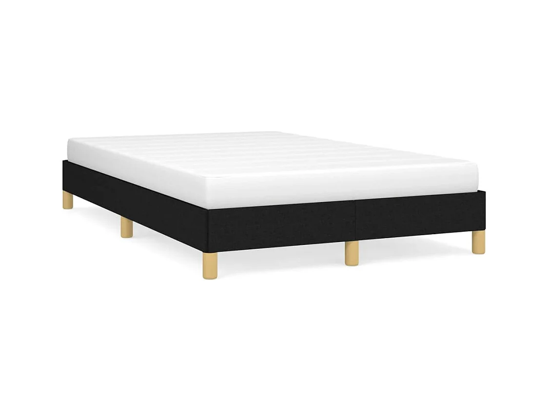 Lit double noir 120x190 cm tissu FR87195