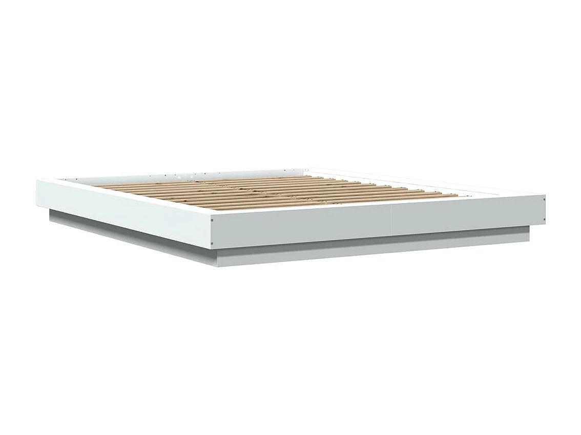 Bedframe met LED-verlichting bewerkt hout wit 160x200 cm BE734766