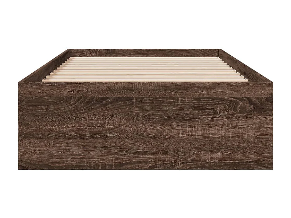 Lit simple et tiroirs chêne marron 75x190cm bois d'ingénierie FR73869