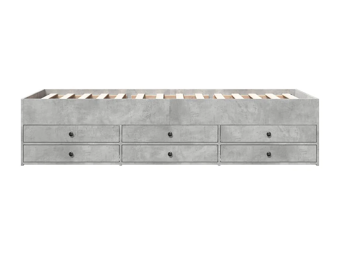 Lit de jour et tiroirs gris béton 90x200 cm bois d'ingénierie FR70930