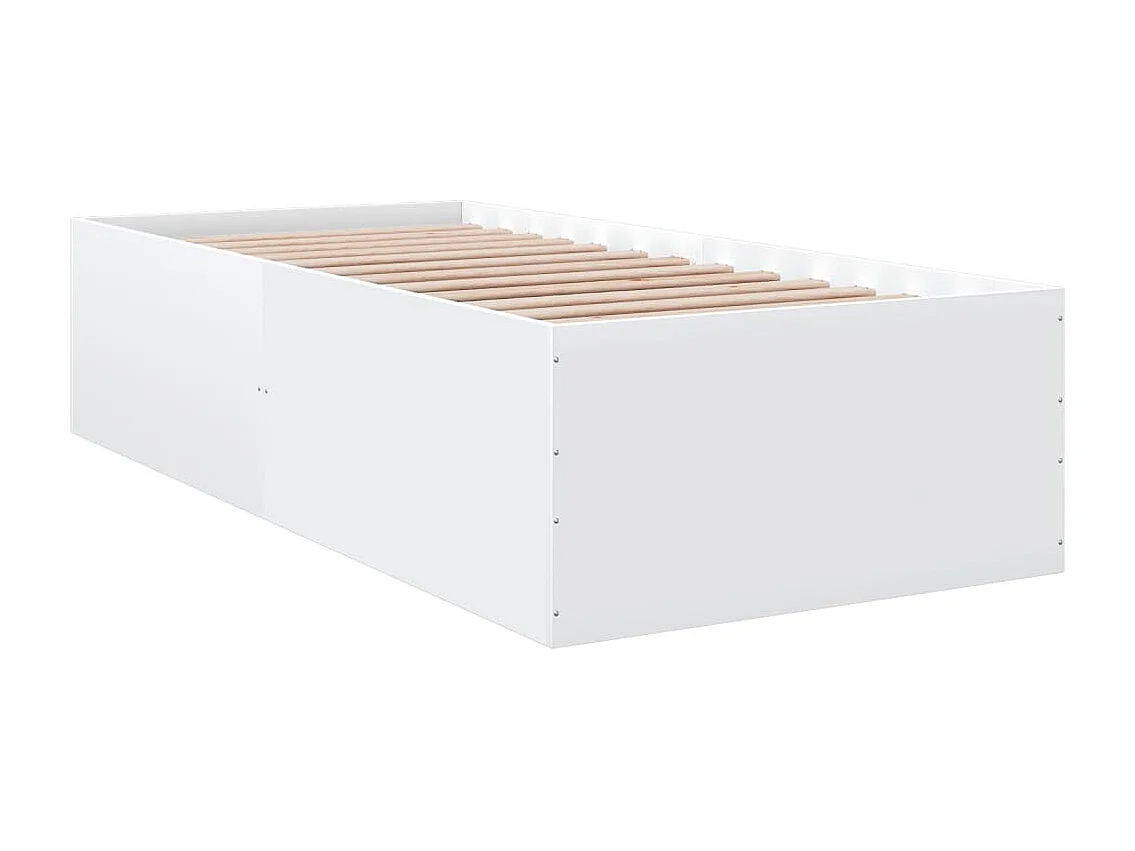 Lit simple blanc 75x190 cm bois d'ingénierie FR91056