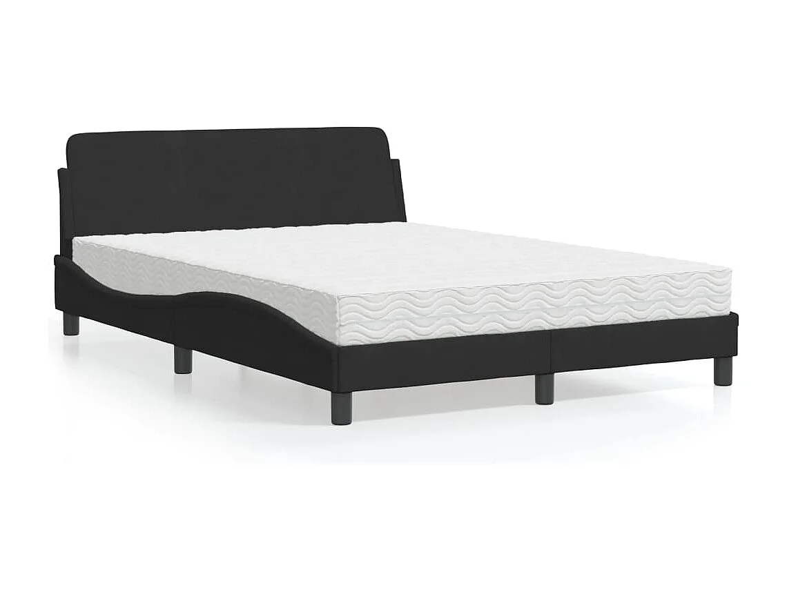 Bed met matras fluweel zwart 120x200 cm BE282764