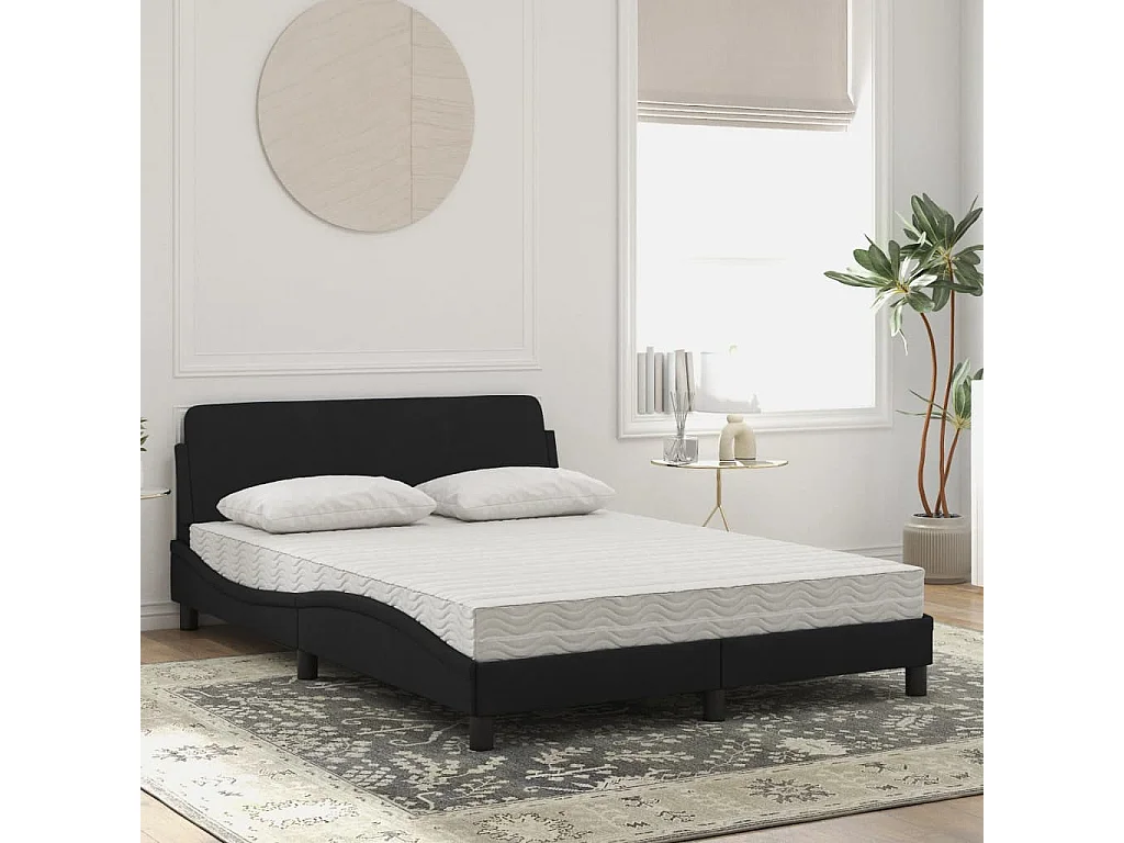 Bed met matras fluweel zwart 120x200 cm BE282764