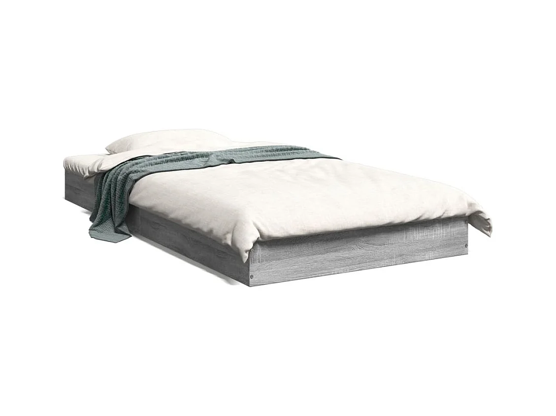 Lit simple sonoma gris 100x200 cm bois d'ingénierie FR74918