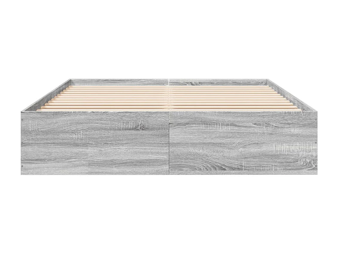 Lit double sonoma gris 150x200 cm bois d'ingénierie FR89512