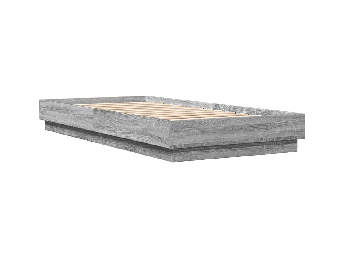 Lit simple avec lumières LED sonoma gris 100x200 cm FR24342