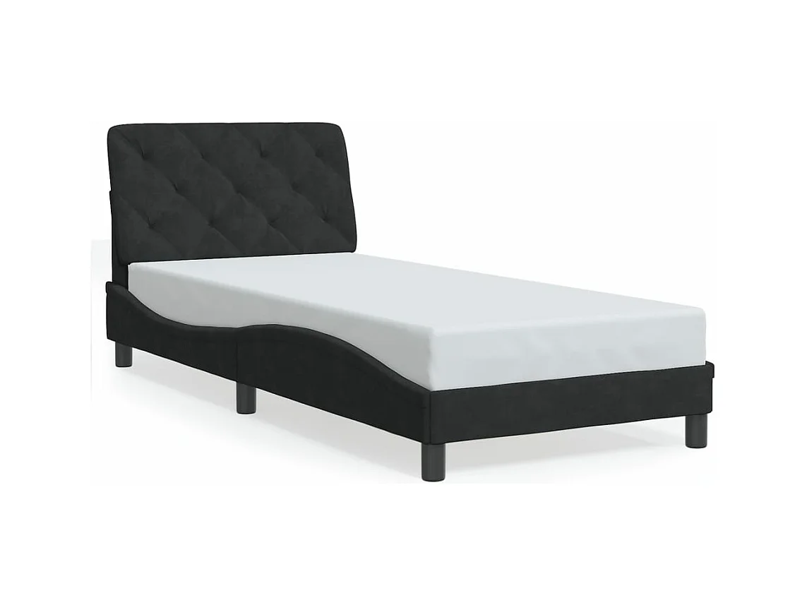 Bedframe met LED-verlichting fluweel zwart 80x200 cm BE162525