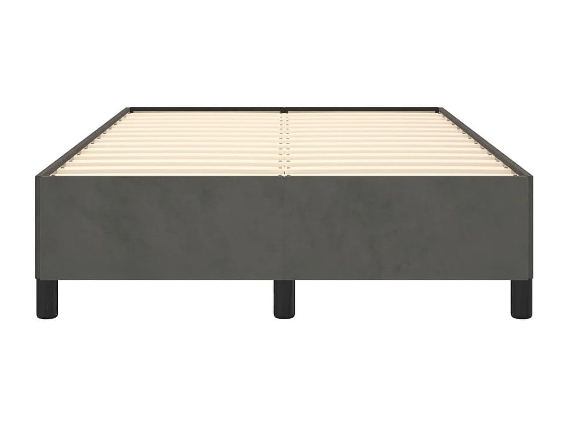 Lit double gris foncé 120x190 cm velours FR22528