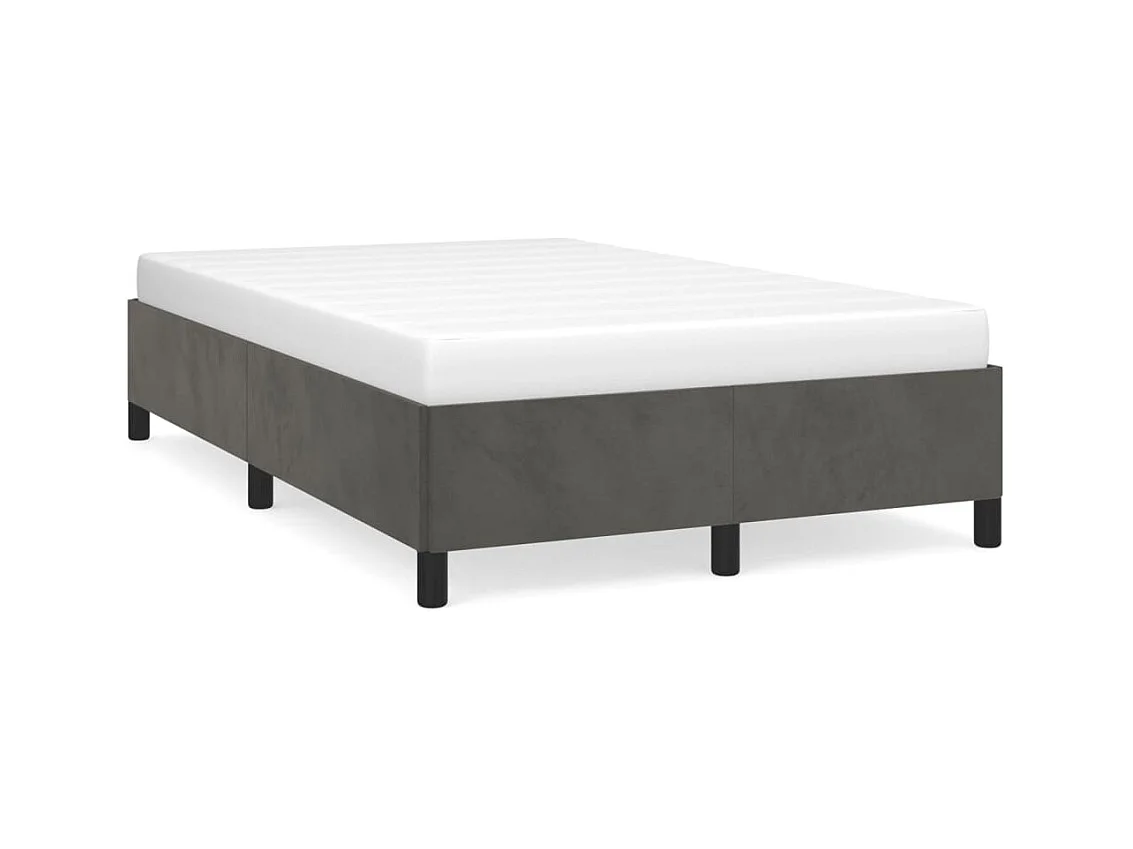 Lit double gris foncé 120x190 cm velours FR22528
