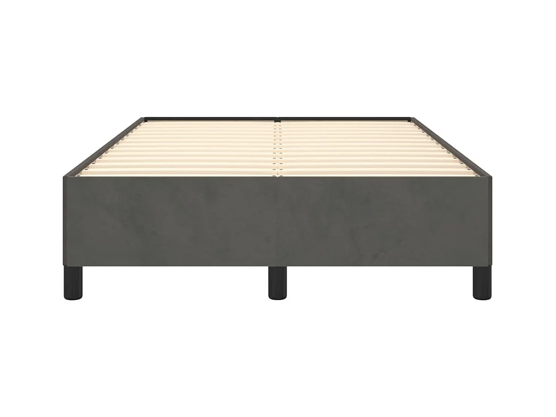 Lit double gris foncé 120x190 cm velours FR22528