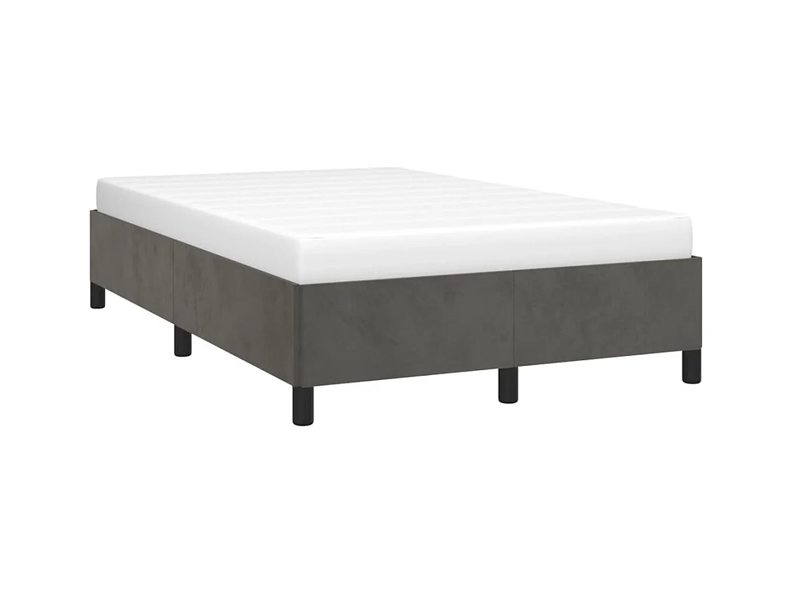 Lit double gris foncé 120x190 cm velours FR22528