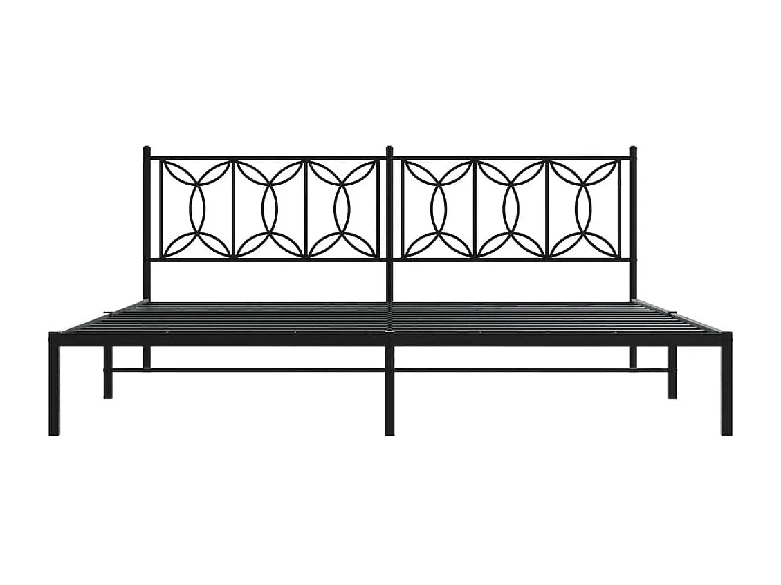 Cama com cabeceira 193x203 cm metal preto PT669575