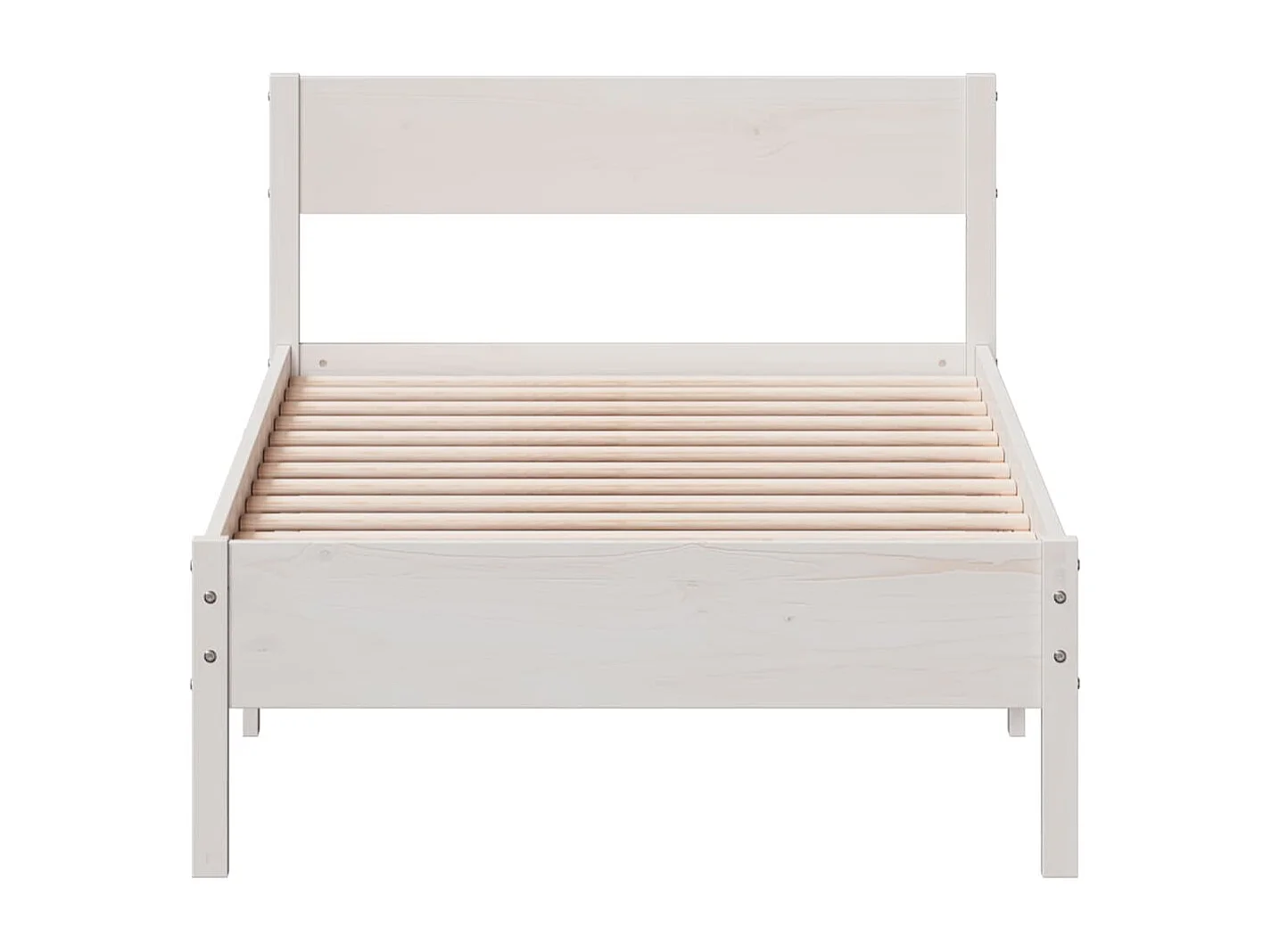 Bedframe zonder matras massief grenenhout wit 75x190 cm BE683048
