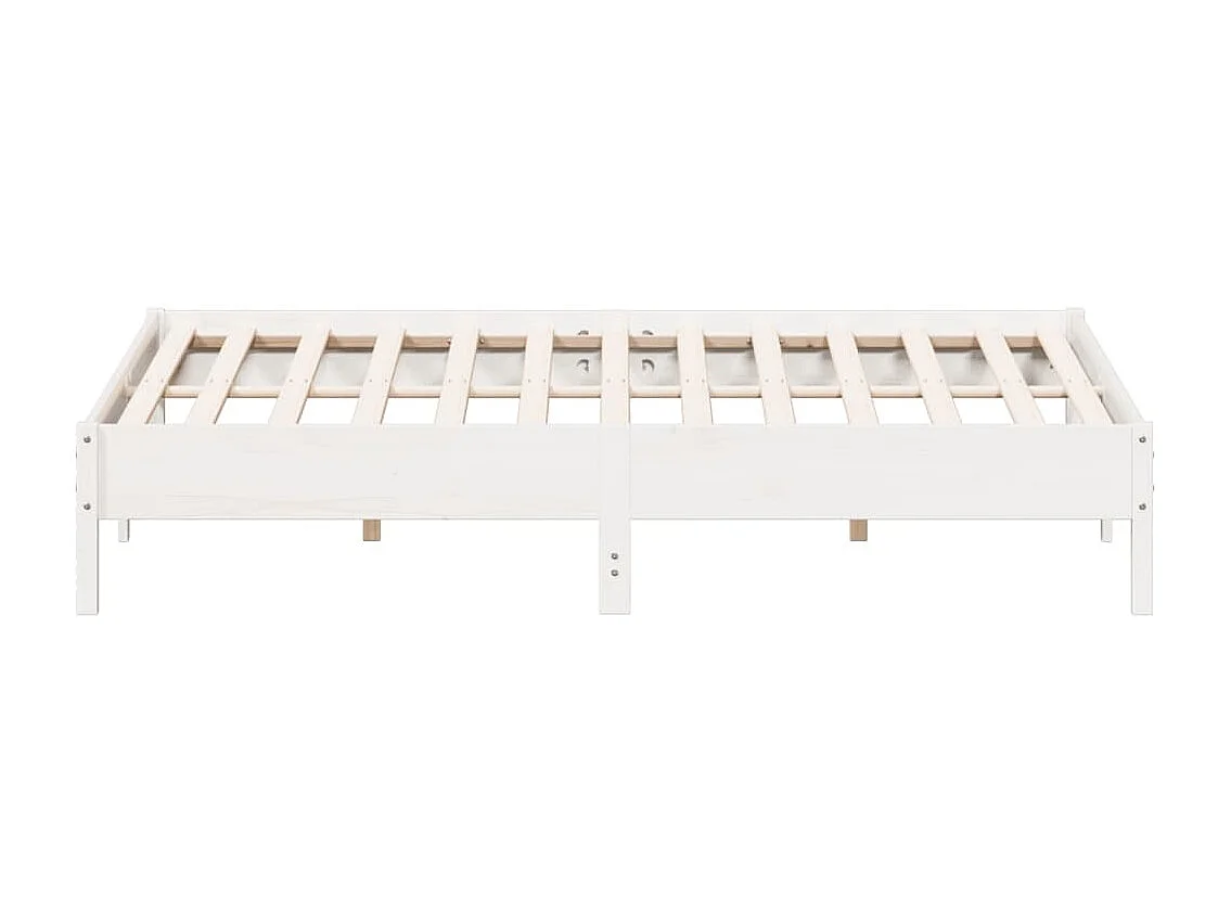 Bedframe zonder matras massief grenenhout wit 200x200 cm BE909229