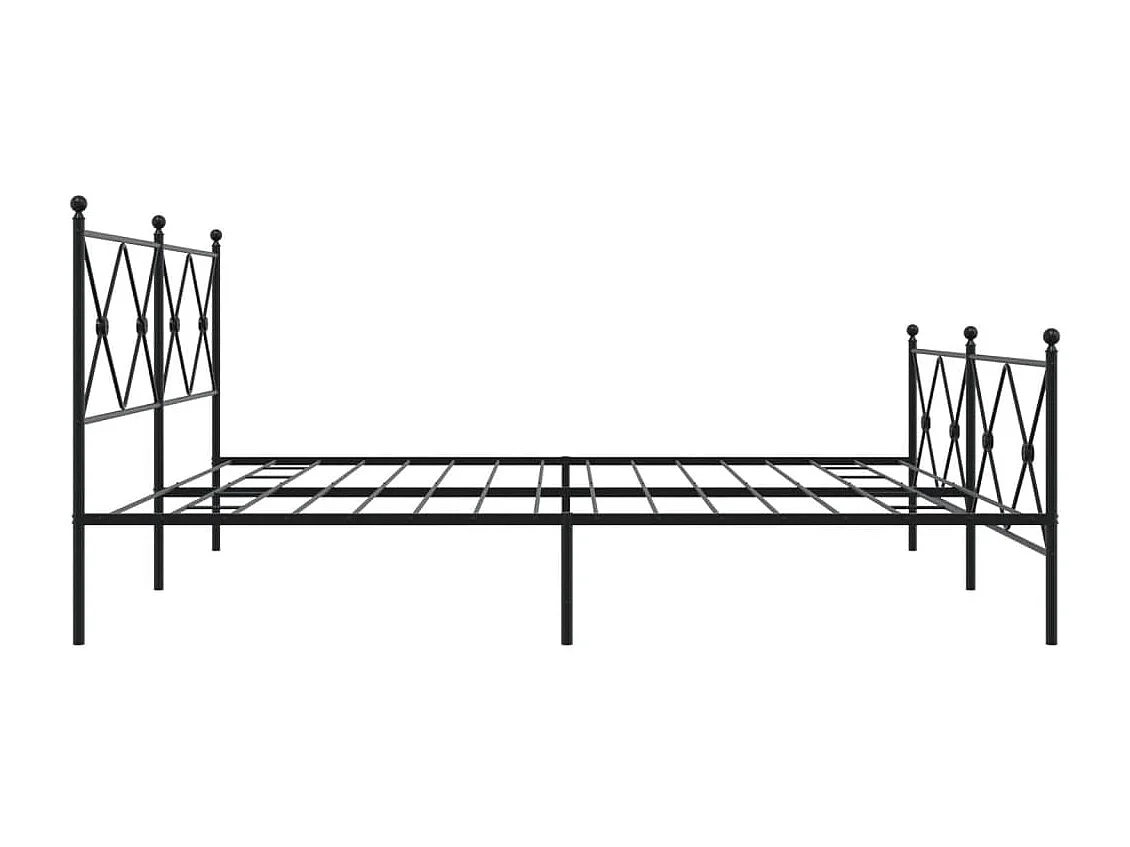 Cama matrimonial- 193x203 cm cabecero y estribo metal negro ES575151