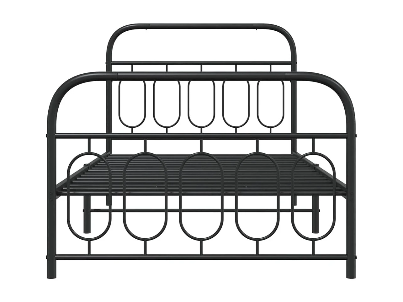 Bedframe met hoofd- en voeteneinde metaal zwart 107x203 cm BE377838