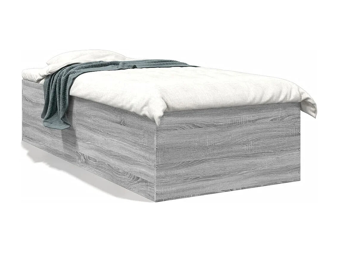 Cama individual- 100x200 cm madera de ingeniería gris Sonoma ES821919