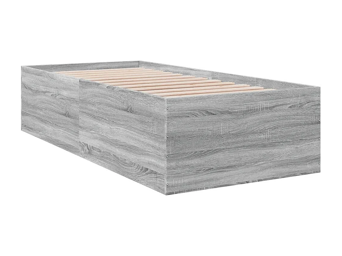 Cama individual- 100x200 cm madera de ingeniería gris Sonoma ES821919