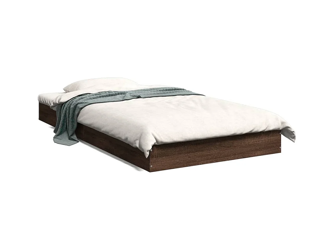 Cama individual- 100x200 cm madera de ingeniería marrón roble ES906839