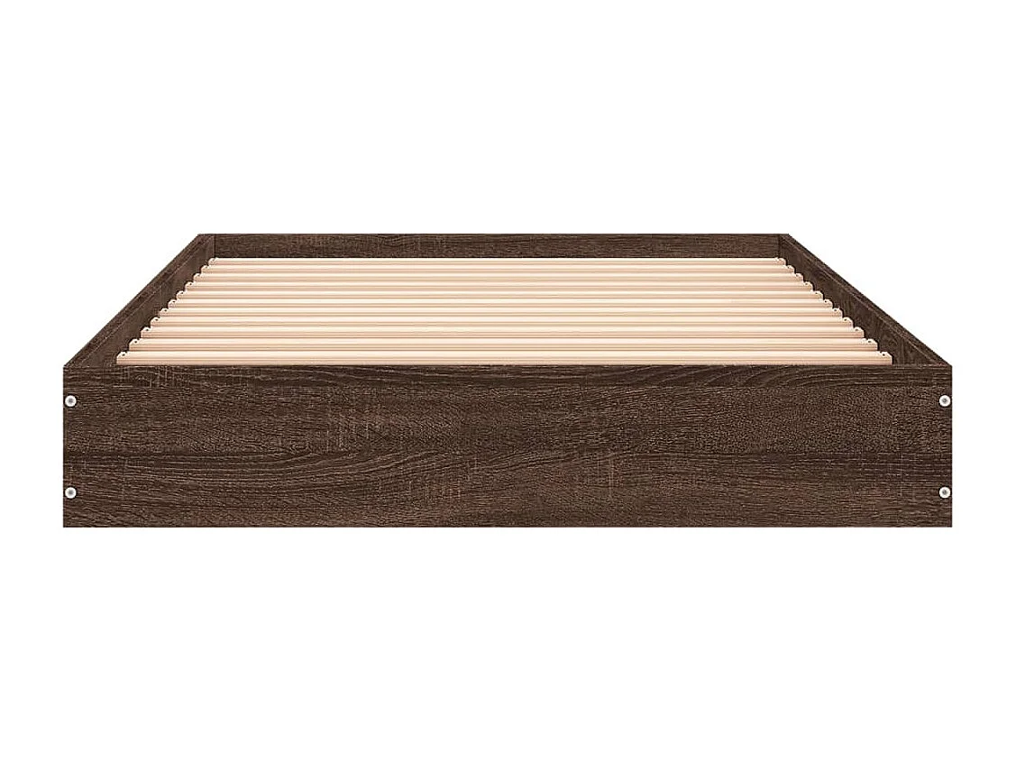 Lit simple chêne marron 75x190 cm bois d'ingénierie FR17218
