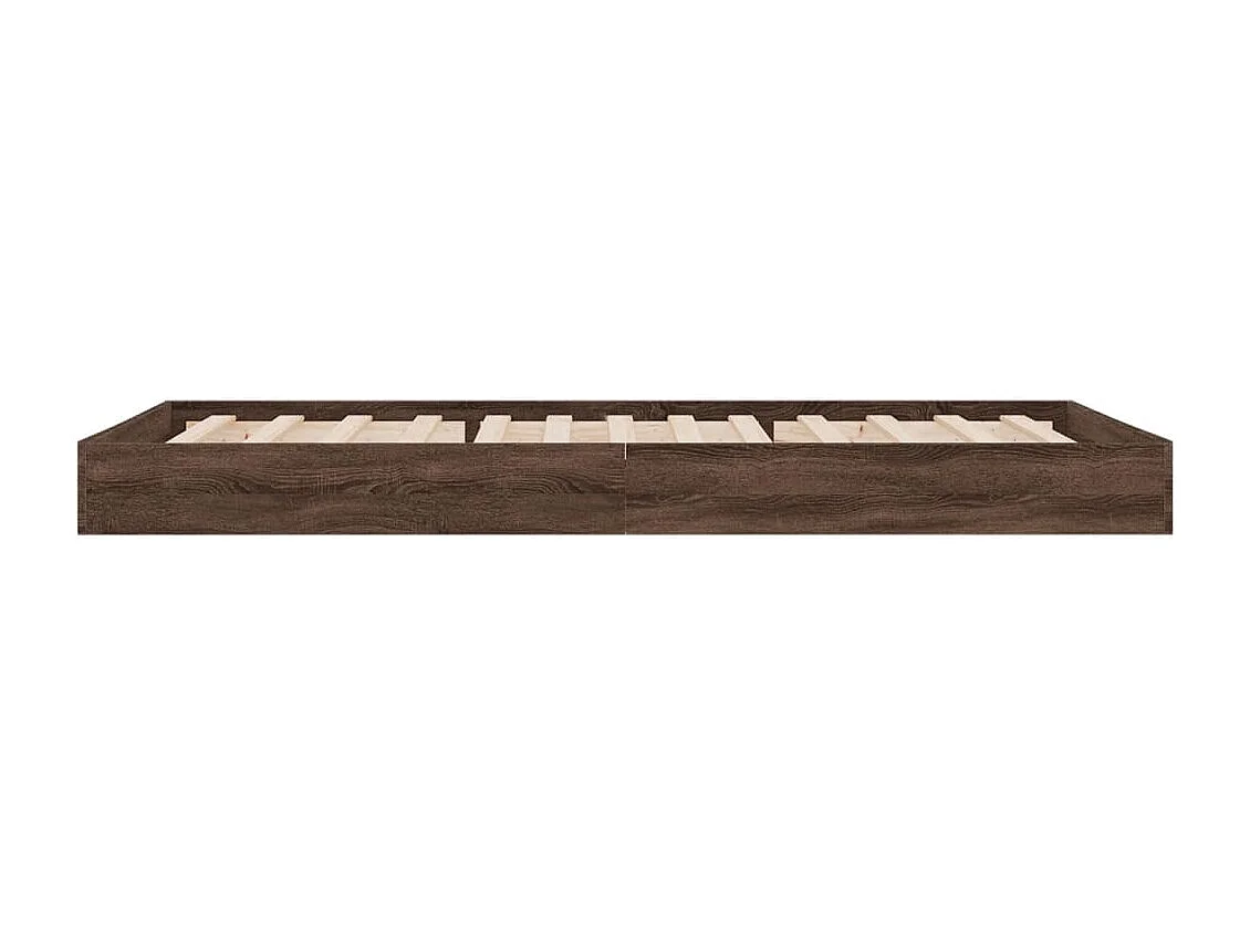 Lit simple chêne marron 75x190 cm bois d'ingénierie FR17218