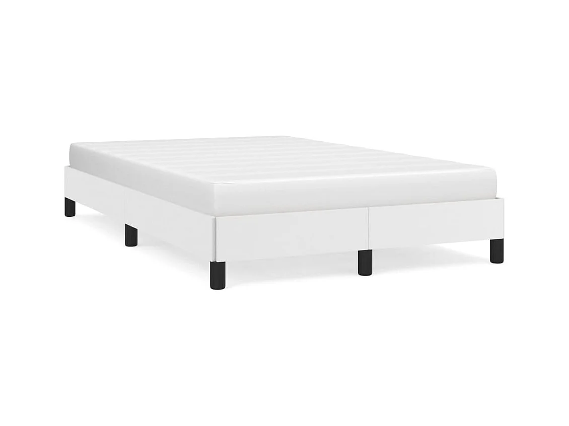 Lit double blanc 120x190 cm similicuir FR52978