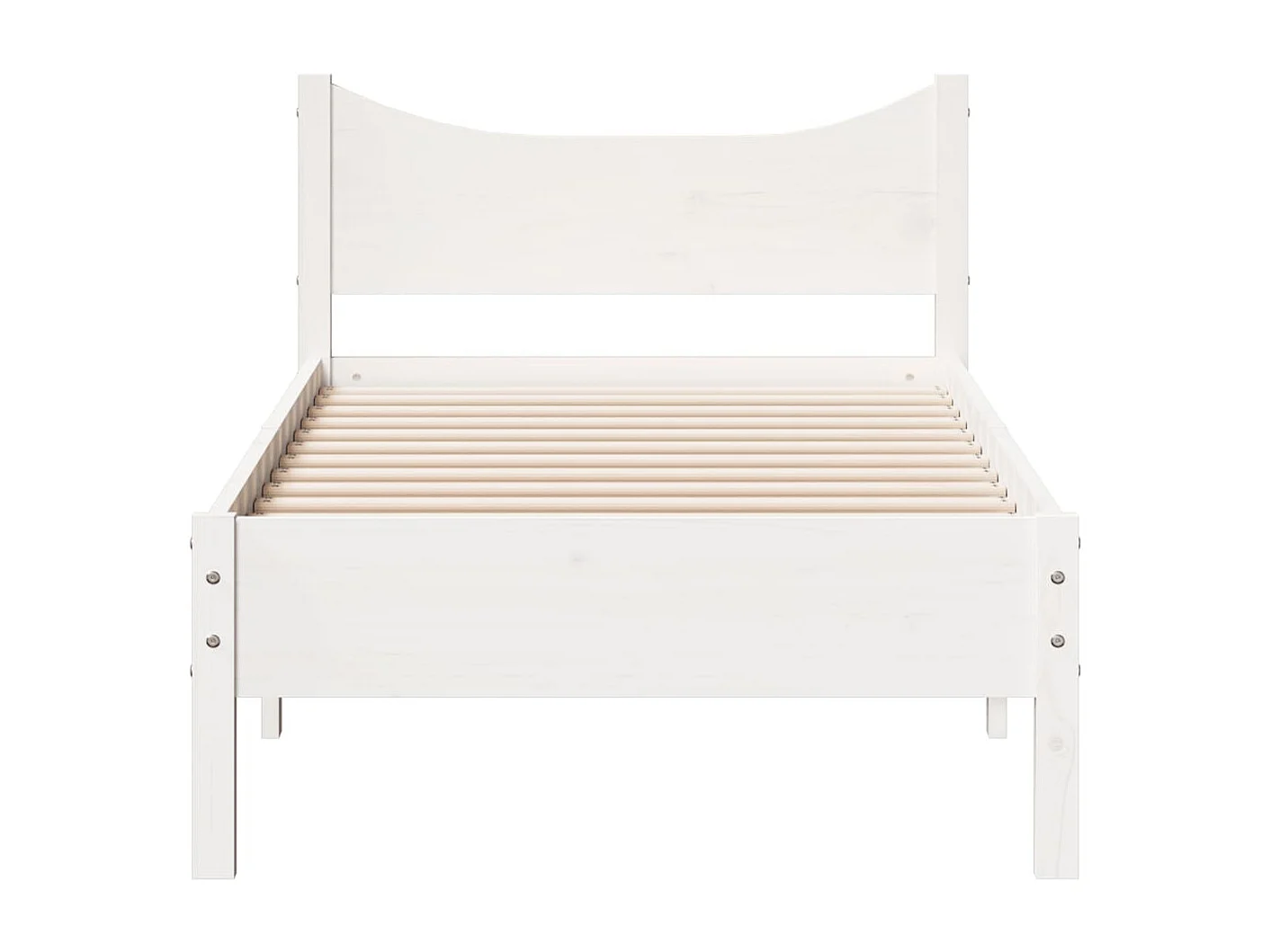 Cama 75x190 cm madeira de pinho maciça branco PT591468