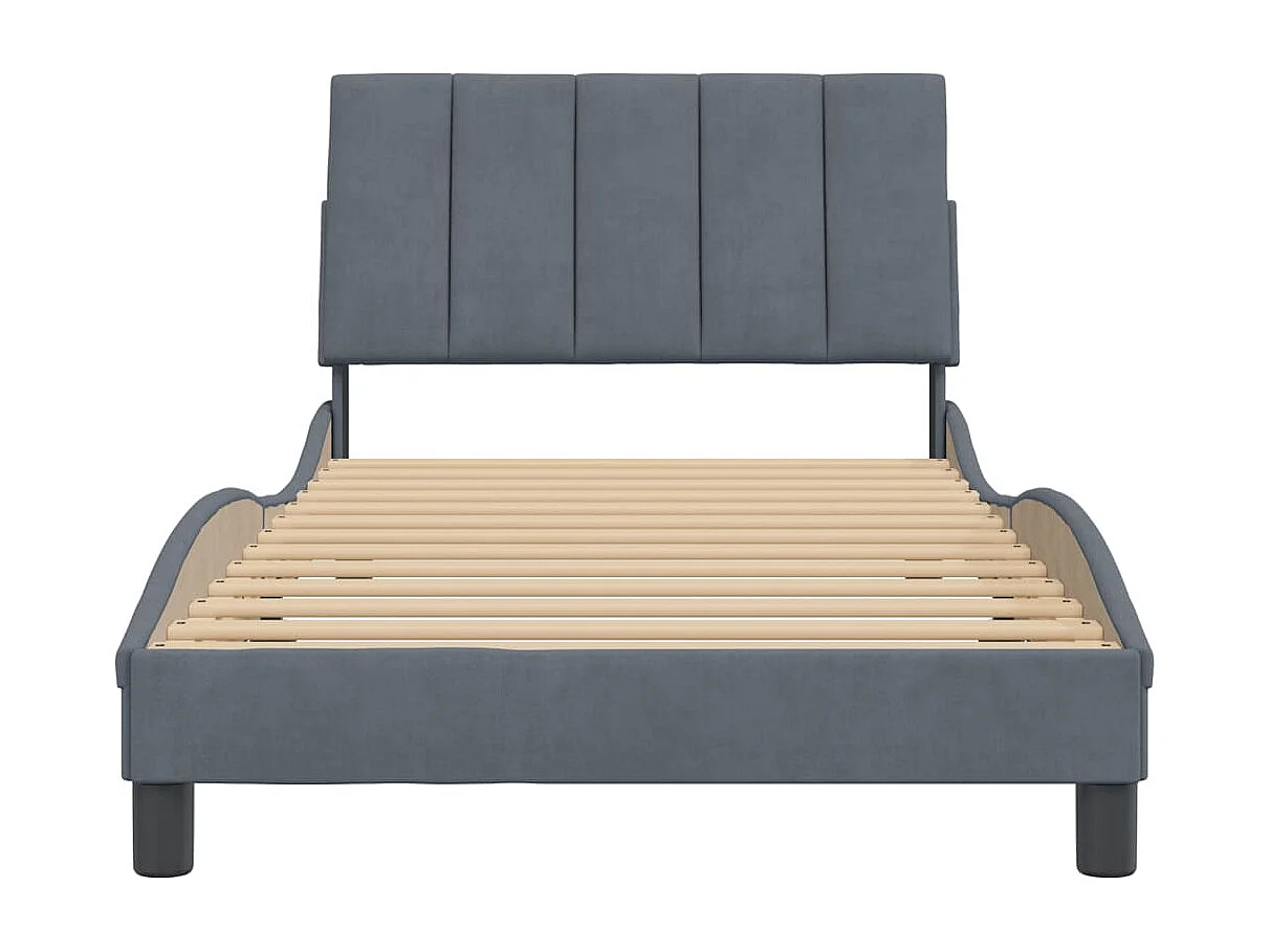 Bedframe met hoofdeinde fluweel donkergrijs 100x200 cm BE704817