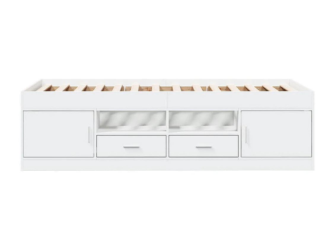 Lit de jour avec tiroirs blanc 100x200 cm bois d'ingénierie FR95448
