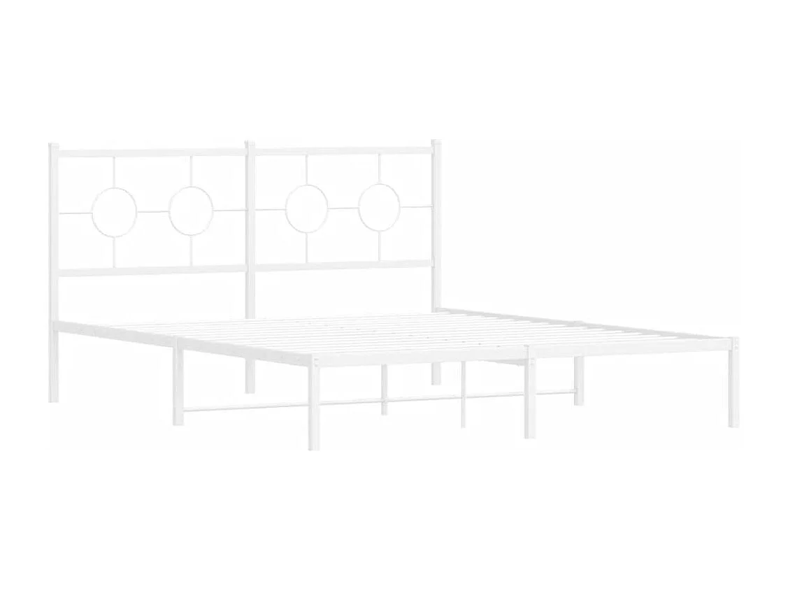 Cama com cabeceira 150x200 cm metal branco PT385795