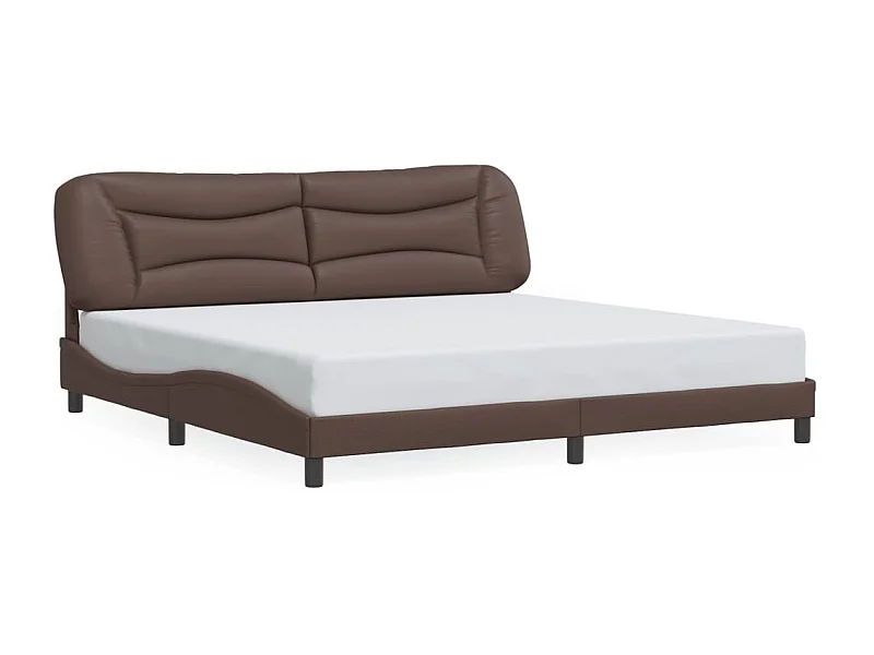 Bedframe met hoofdbord kunstleer bruin 200x200 cm BE335010