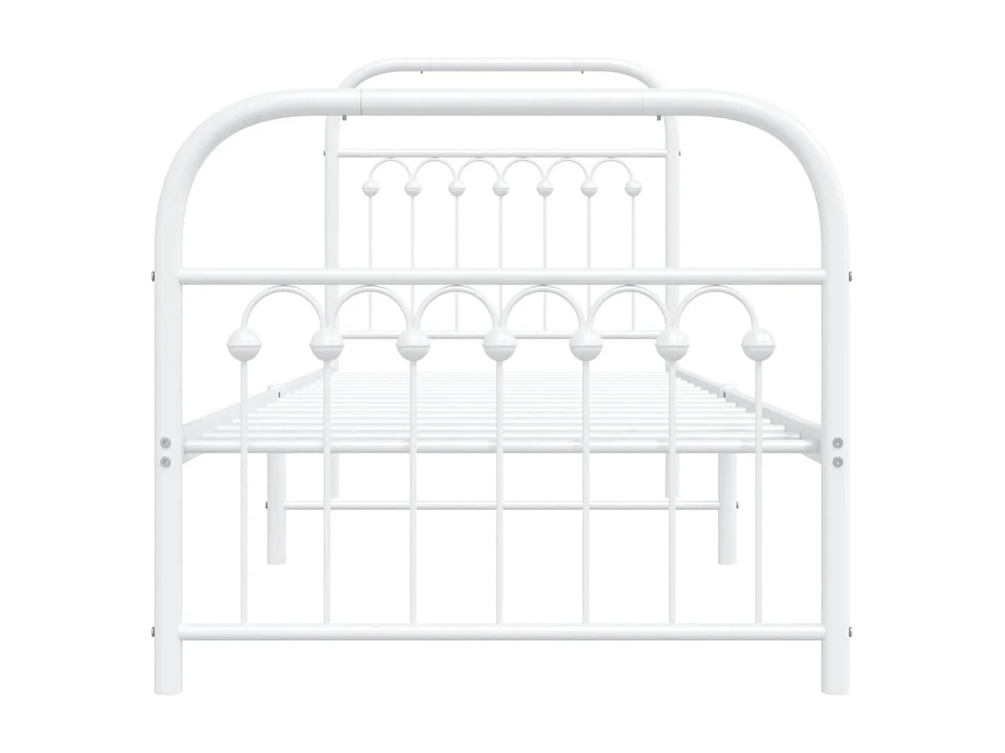 Cama com cabeceira e pés 75x190 cm metal branco PT737319