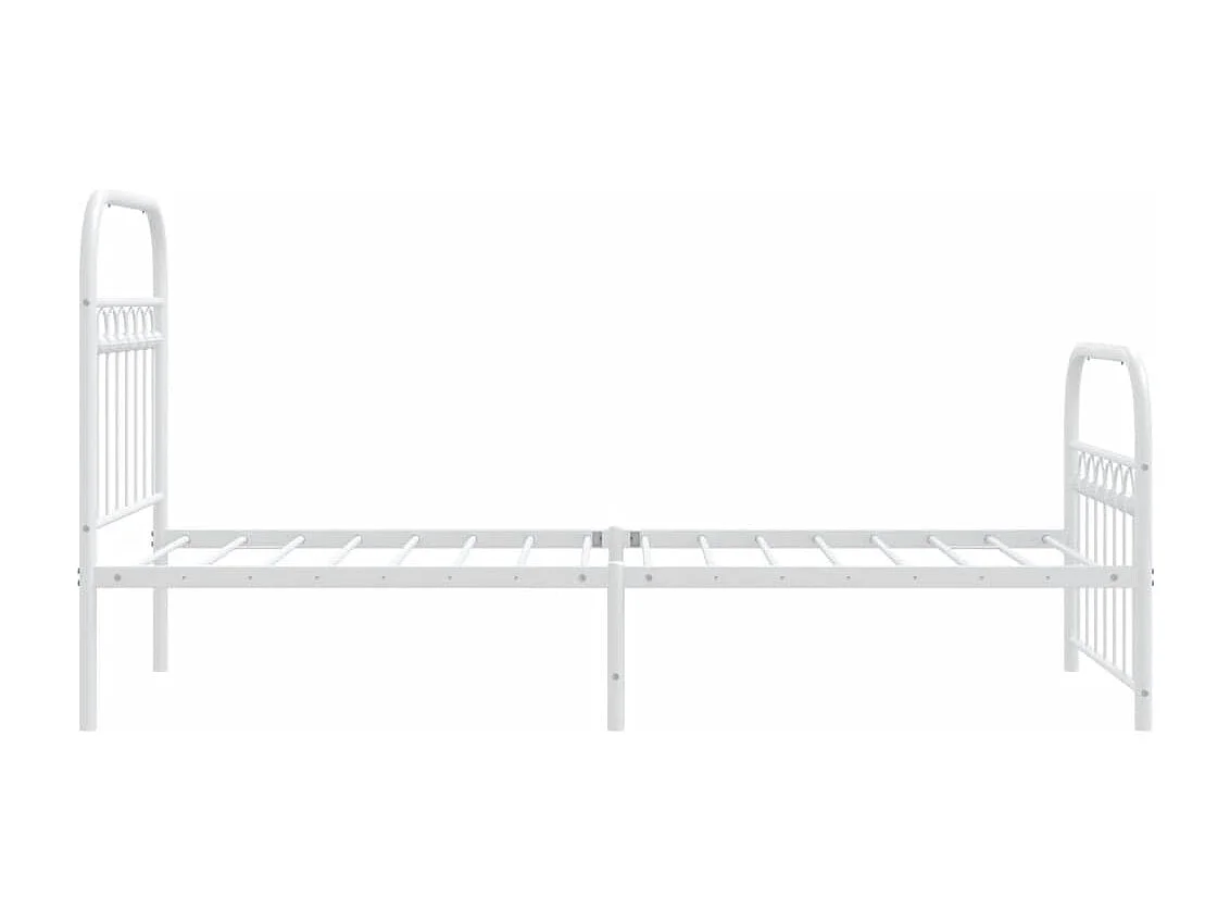 Cama com cabeceira e pés 75x190 cm metal branco PT737319