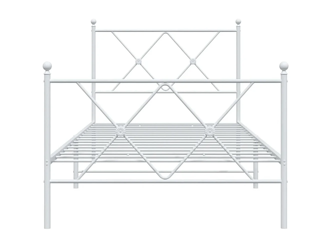 Bedframe met hoofd- en voeteneinde metaal wit 90x190 cm BE297380