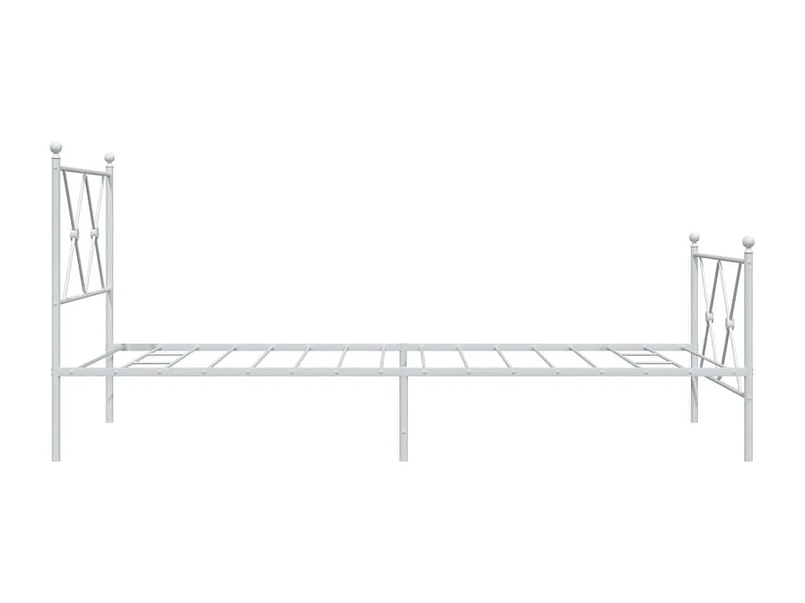 Bedframe met hoofd- en voeteneinde metaal wit 90x190 cm BE297380