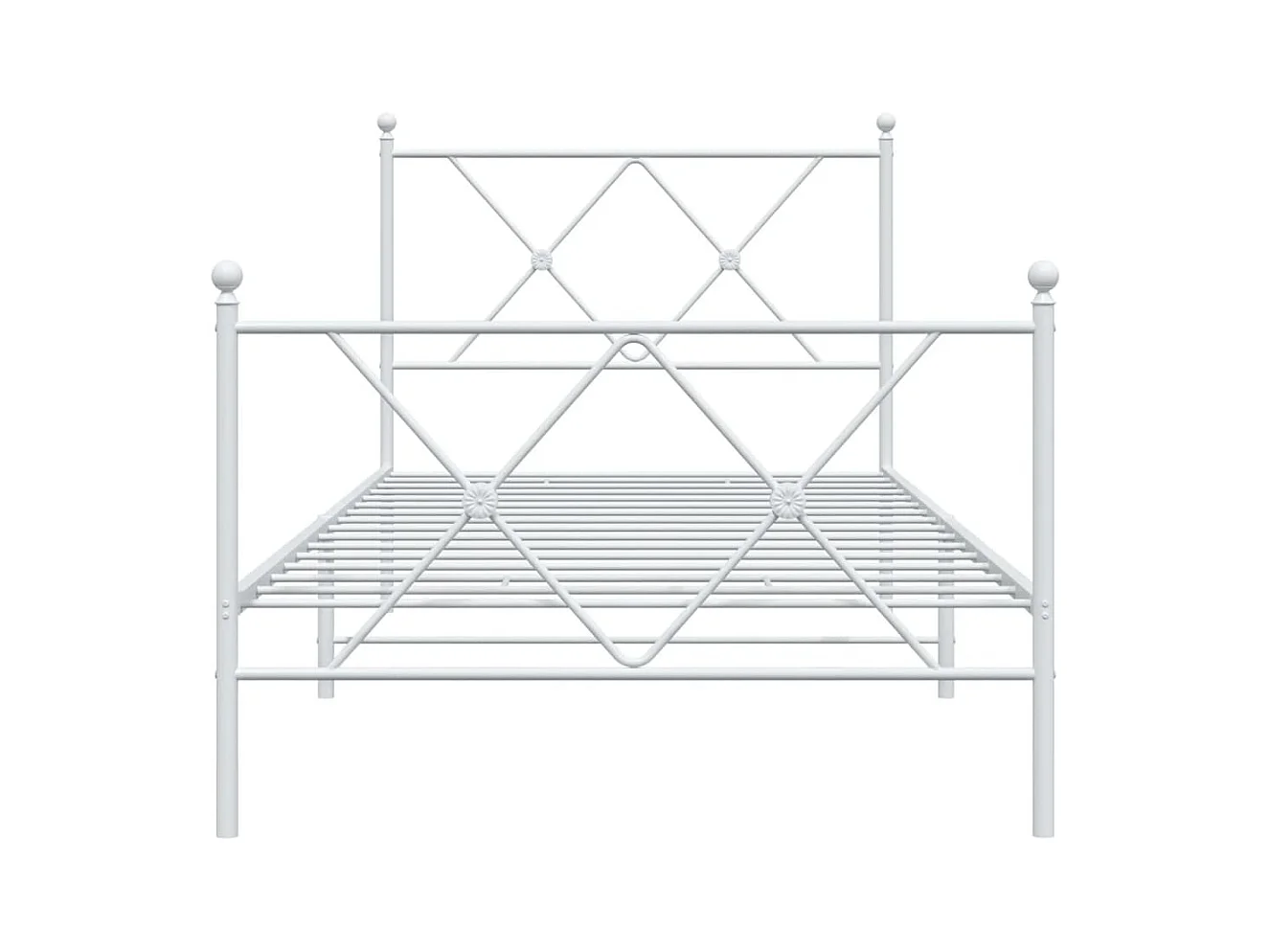 Cama 90x190 cm - metal con cabecero y pie blanca ES429407