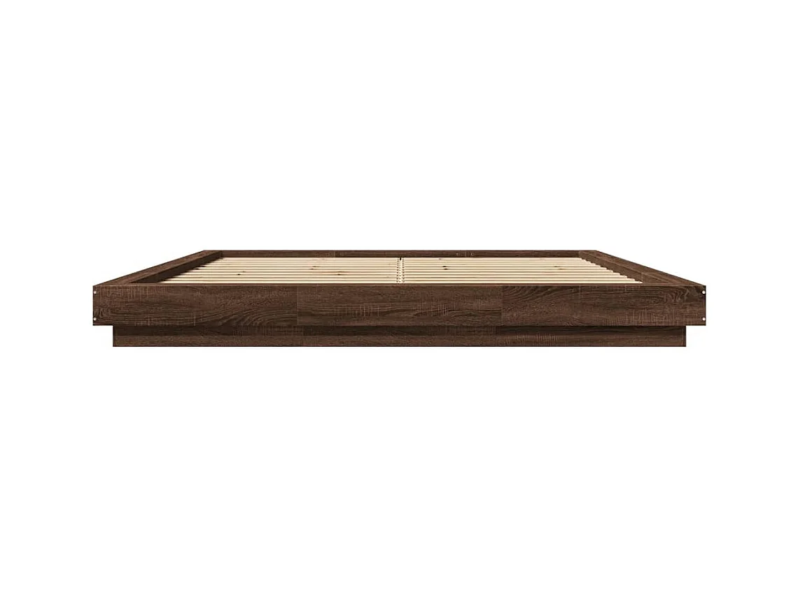 Bedframe met LED-verlichting bruin eikenkleurig 180x200 cm BE992391
