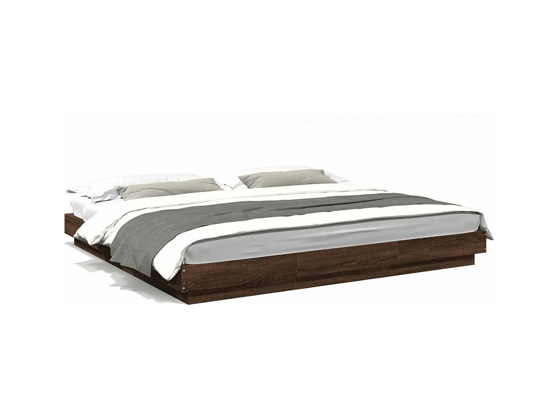 Bedframe met LED-verlichting bruin eikenkleurig 180x200 cm BE992391