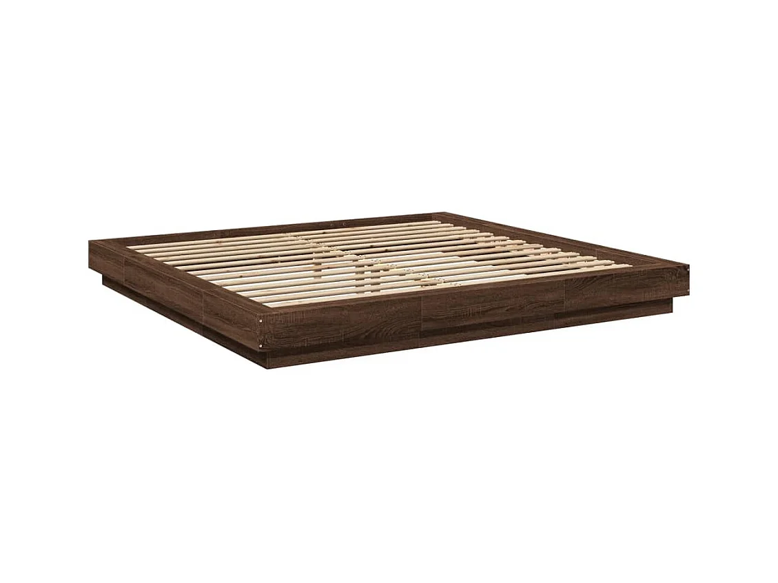 Bedframe met LED-verlichting bruin eikenkleurig 180x200 cm BE992391