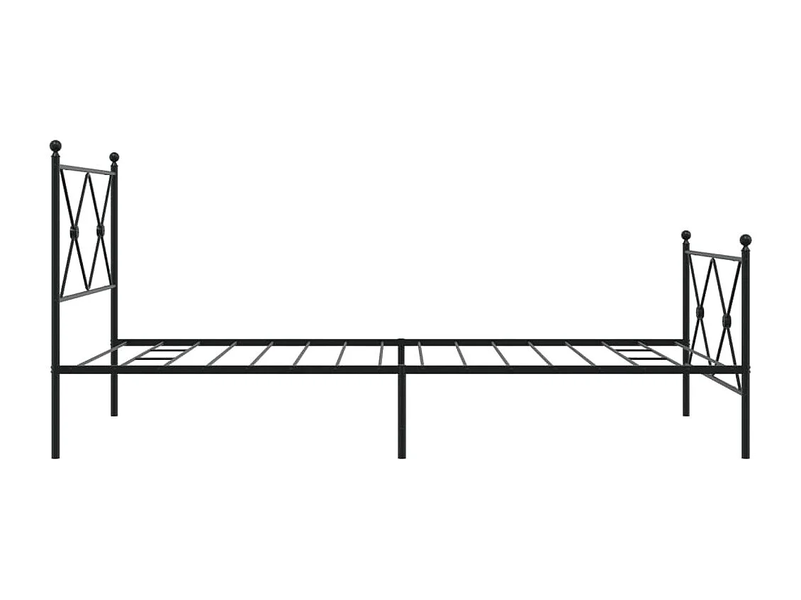 Bedframe met hoofd- en voeteneinde metaal zwart 107x203 cm BE520847