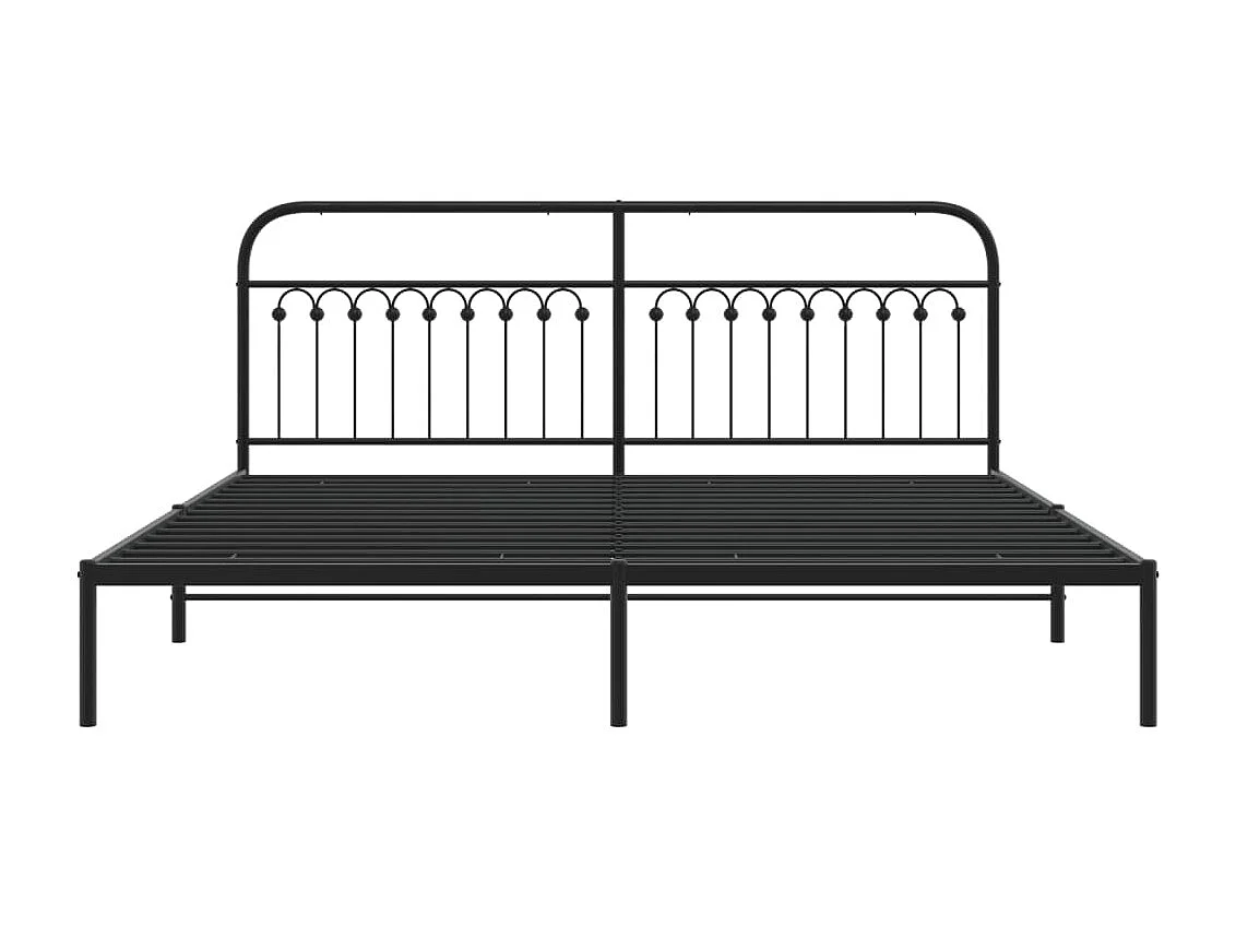 Bedframe met hoofdbord metaal zwart 200x200 cm BE412994