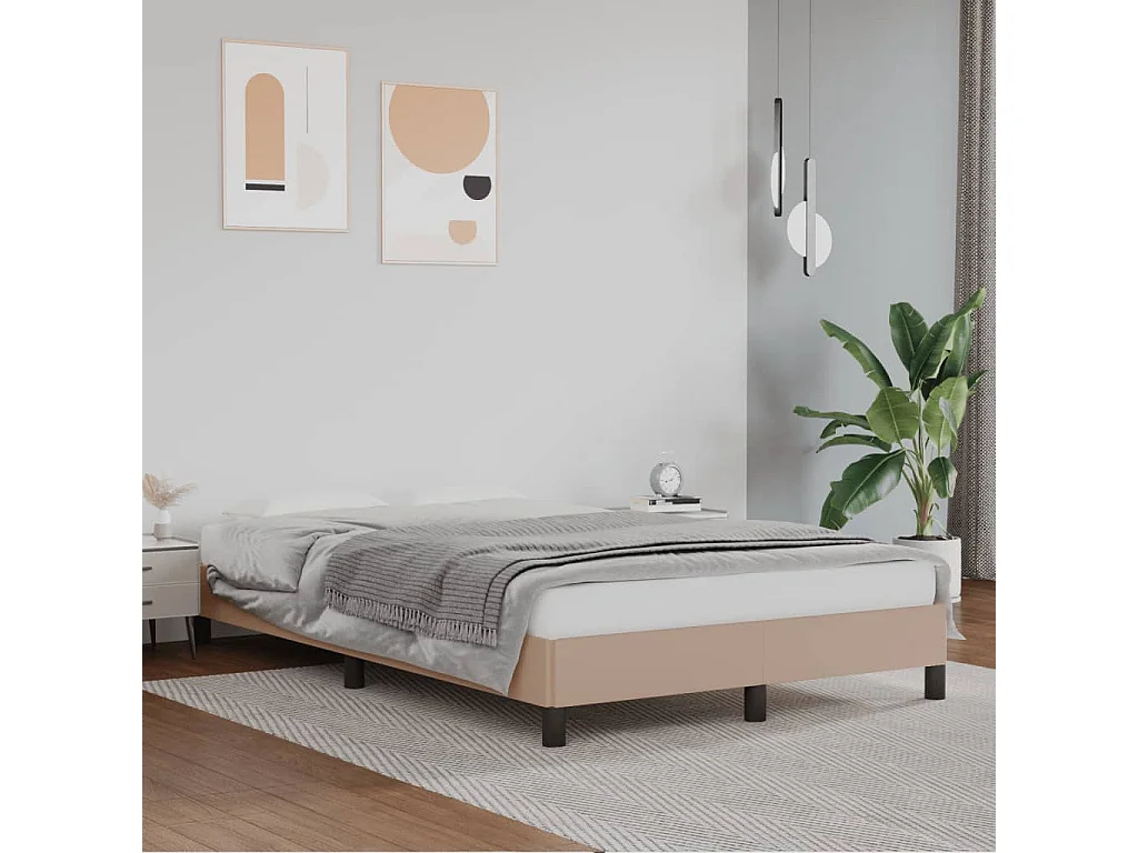 Bedframe kunstleer cappuccinokleurig 120x190 cm BE716747