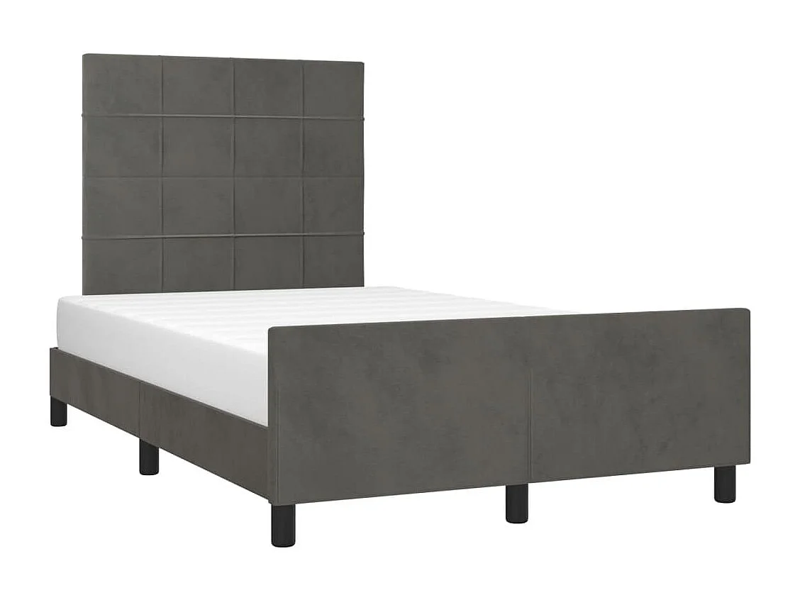 Bedframe met hoofdbord fluweel donkergrijs 120x190 cm BE926132