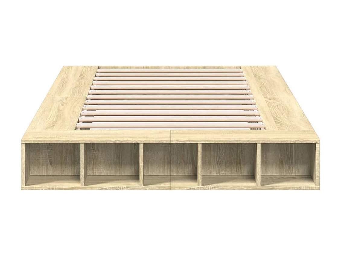 Bedframe bewerkt hout sonoma eikenkleurig 120x200 cm BE939652
